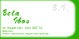 bela ibos business card